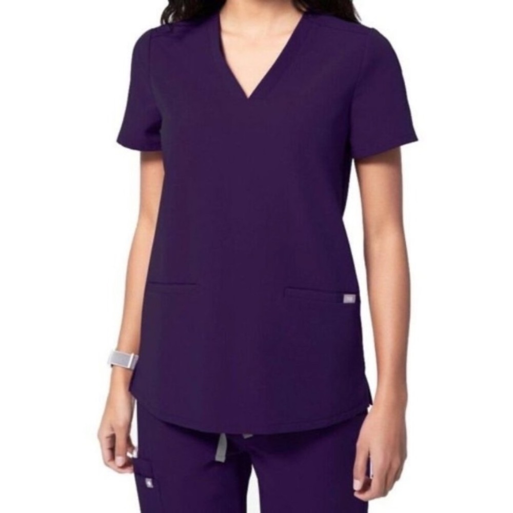 Figs Women's Casma Three-Pocket Nurse Medical Scrub Uniform Top Purple Medium